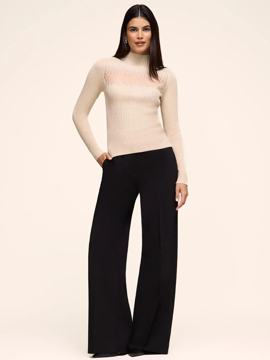 Mock Neck Ribbed Sweater sold by Suzy Shier