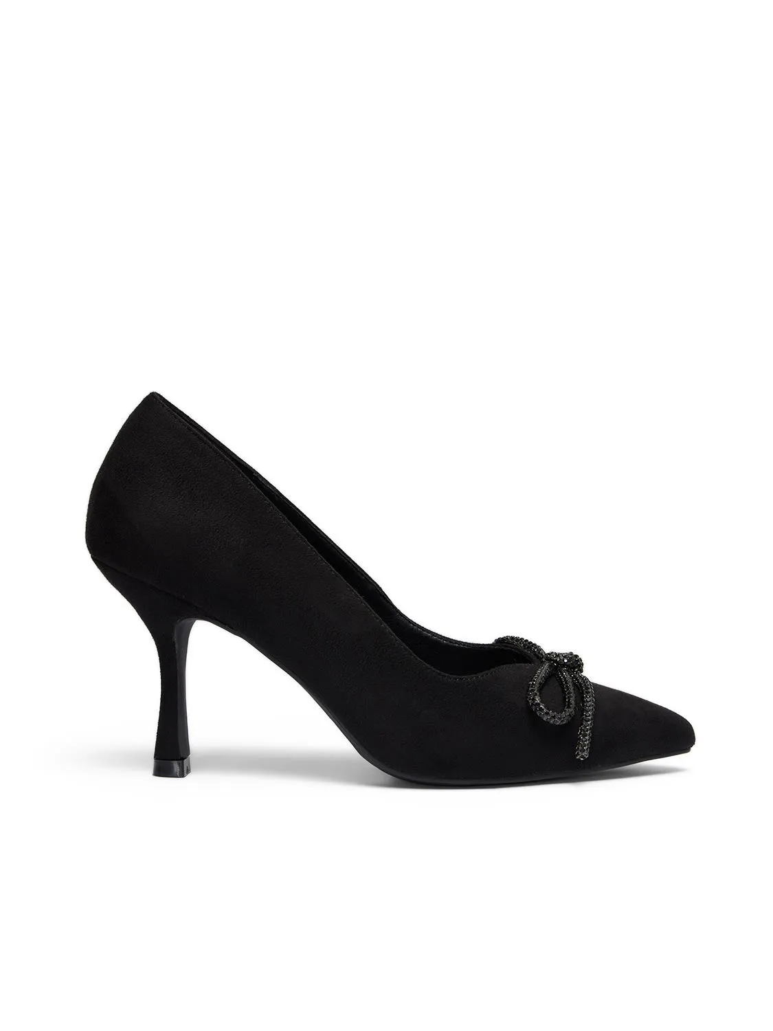 Faux-Suede Pump With Jewelled Bow sold by Suzy Shier product image thumbnail 2