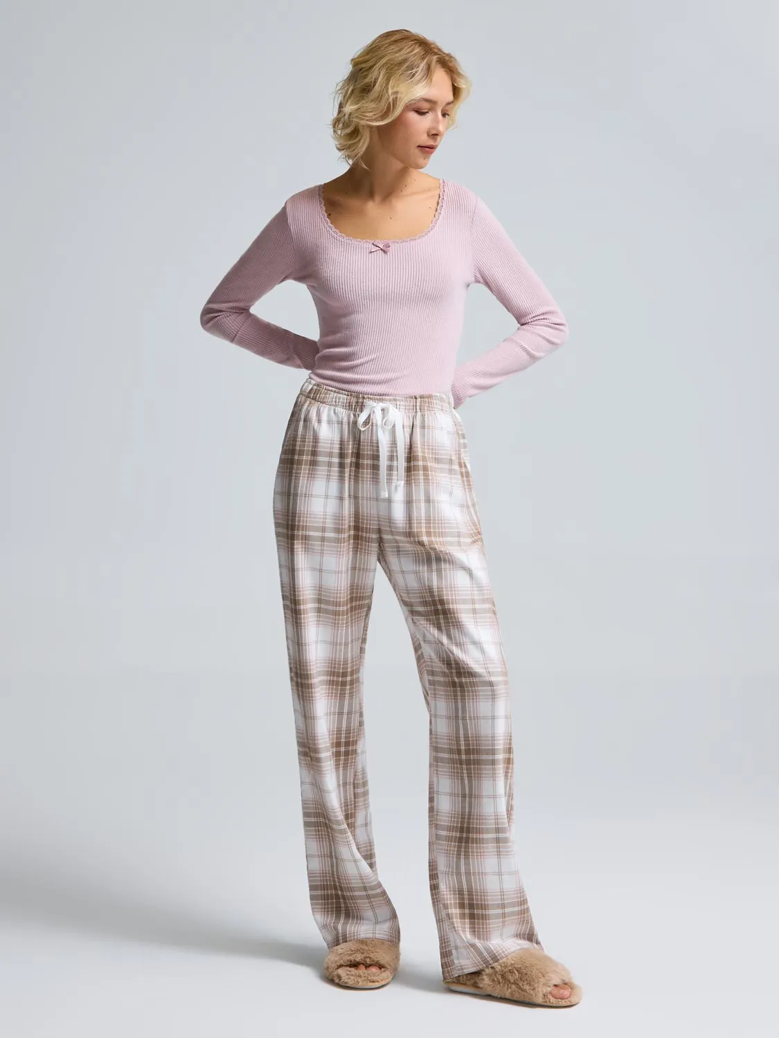 Wide Leg Plaid Pajama Pants sold by Suzy Shier product image thumbnail 2