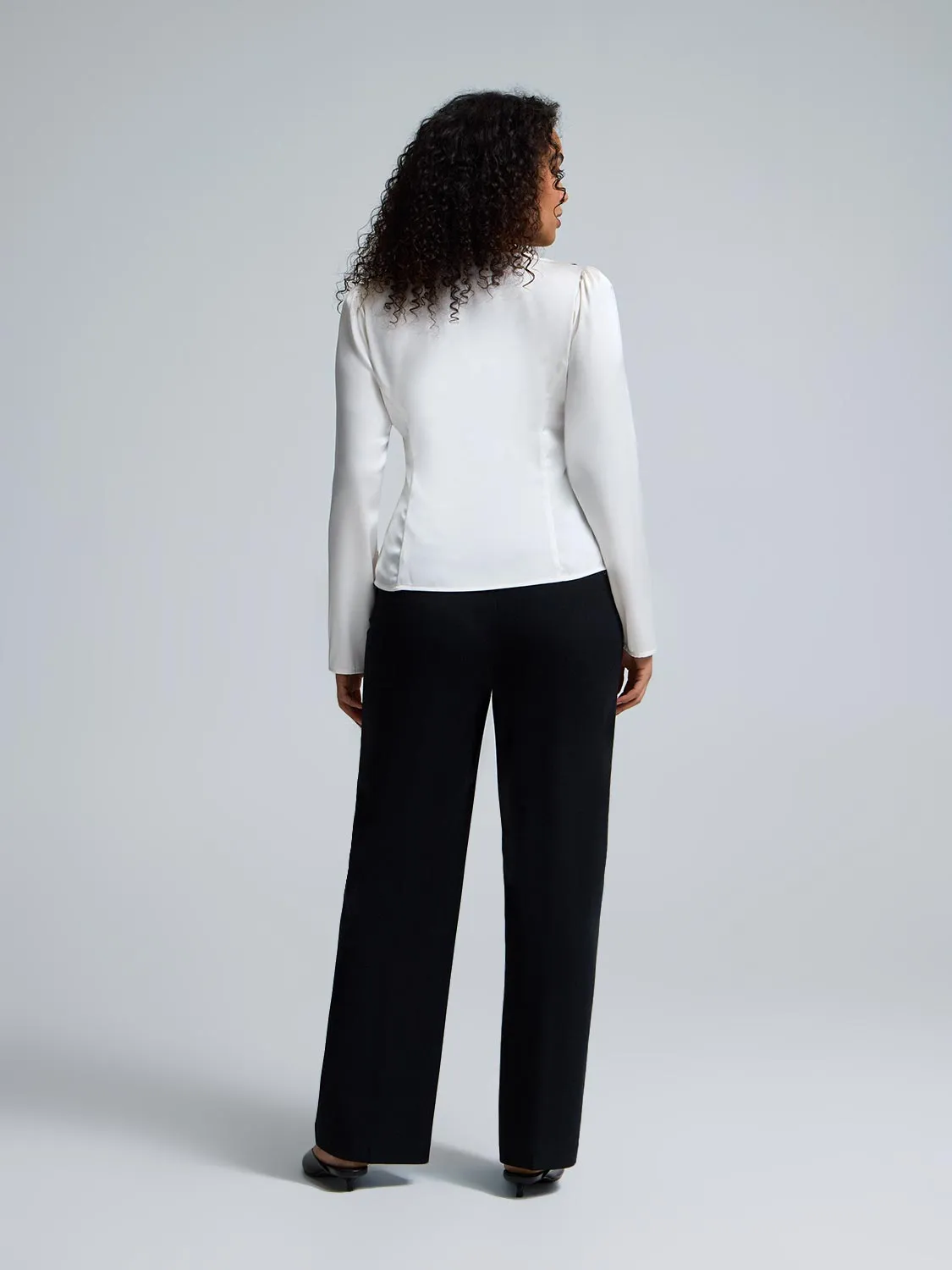 Satin-Like Lace V-Neck Blouse sold by Suzy Shier product image thumbnail 4