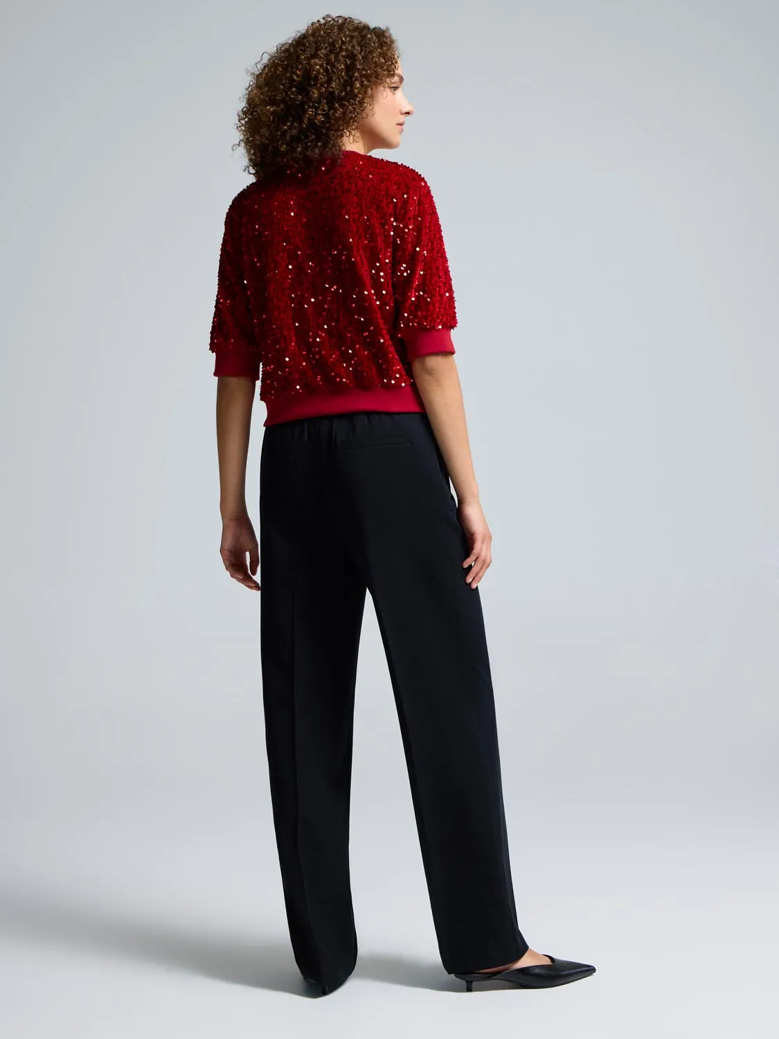 Sequin Velvet Elbow Sleeve Sweatshirt sold by Suzy Shier product image thumbnail 4
