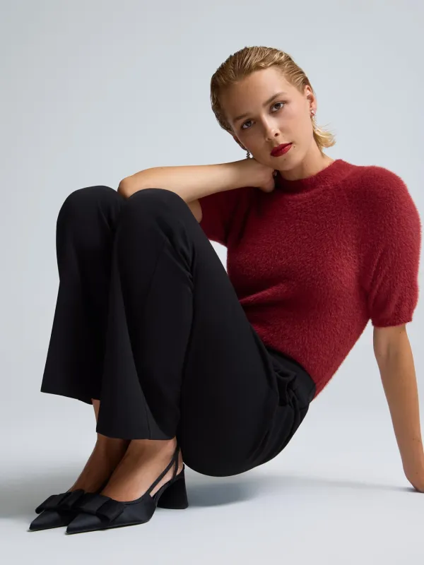 Crepe Bootcut Pants sold by Suzy Shier