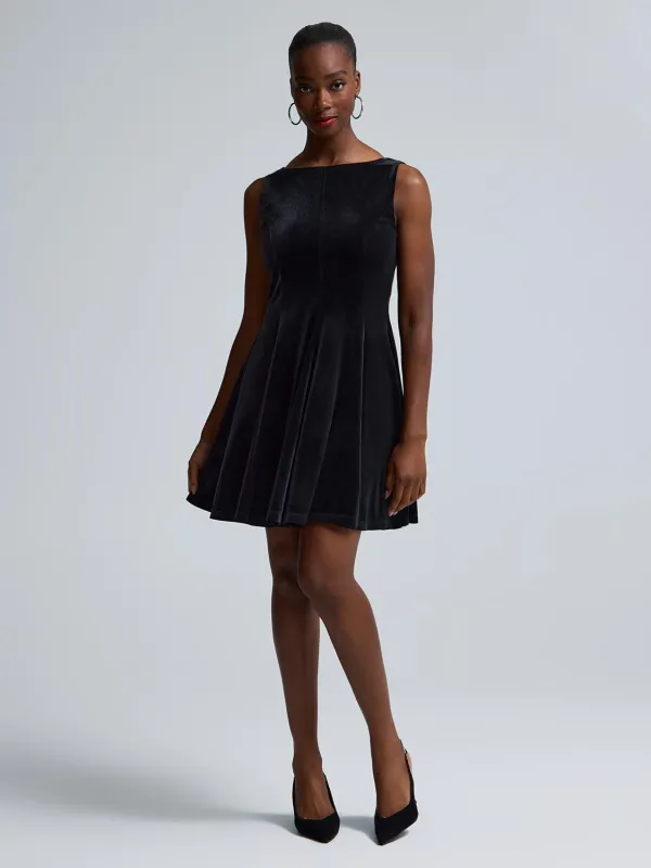 Sleeveless Velour Mini Dress sold by Suzy Shier