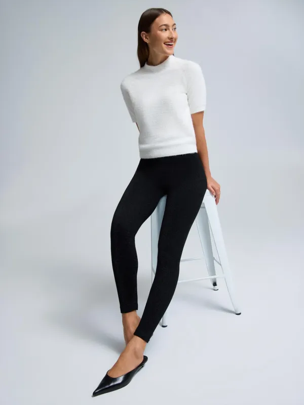 Metallic Fleece-Lined Leggings sold by Suzy Shier