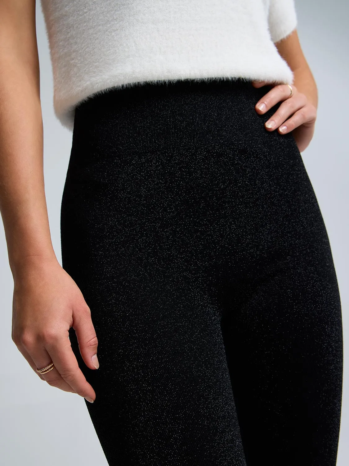 Metallic Fleece-Lined Leggings sold by Suzy Shier product image thumbnail 3