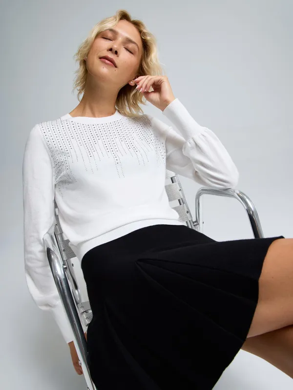 Sequin Detail Round Neck Sweater sold by Suzy Shier