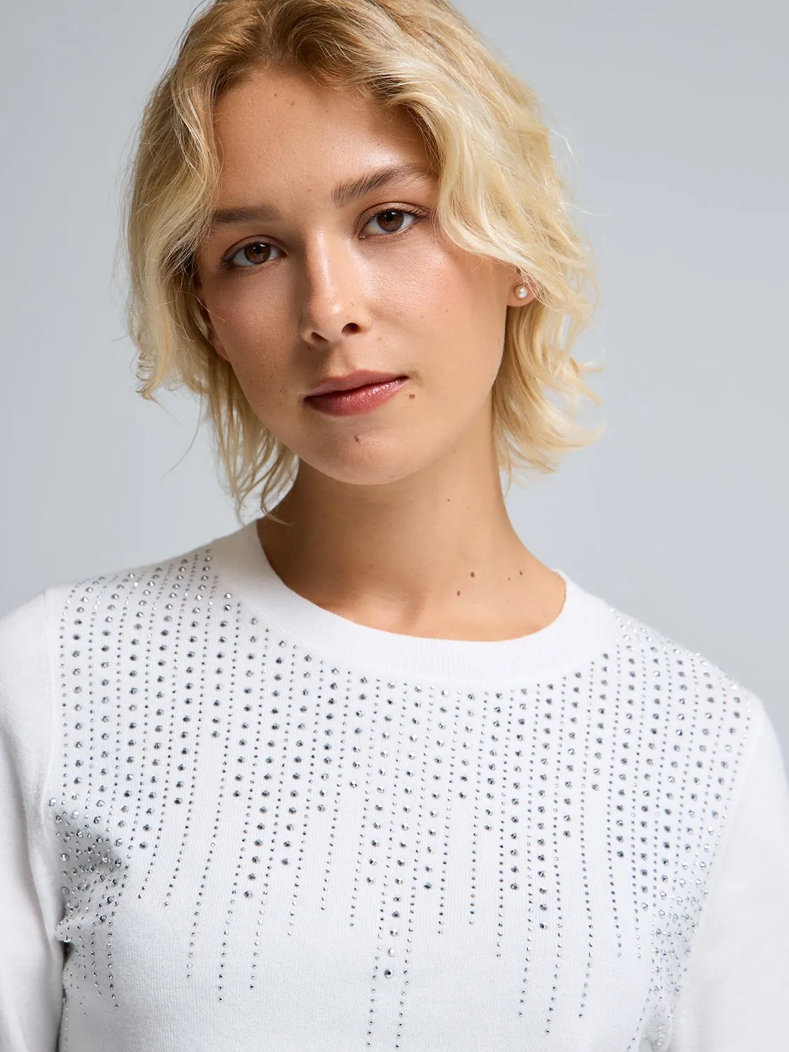 Sequin Detail Round Neck Sweater sold by Suzy Shier product image thumbnail 2