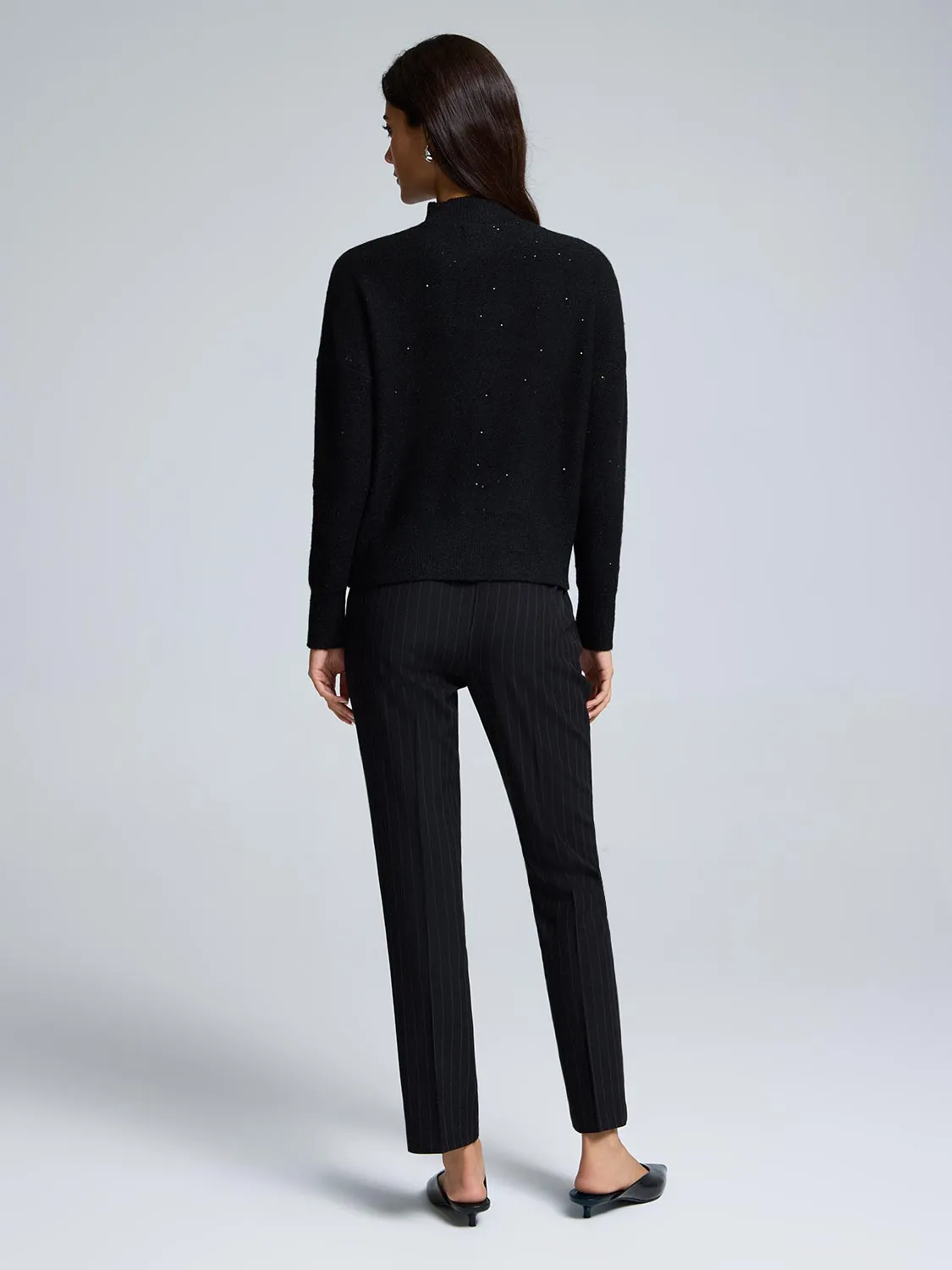 Sequin Metallic Mock Neck Sweater sold by Suzy Shier product image thumbnail 3