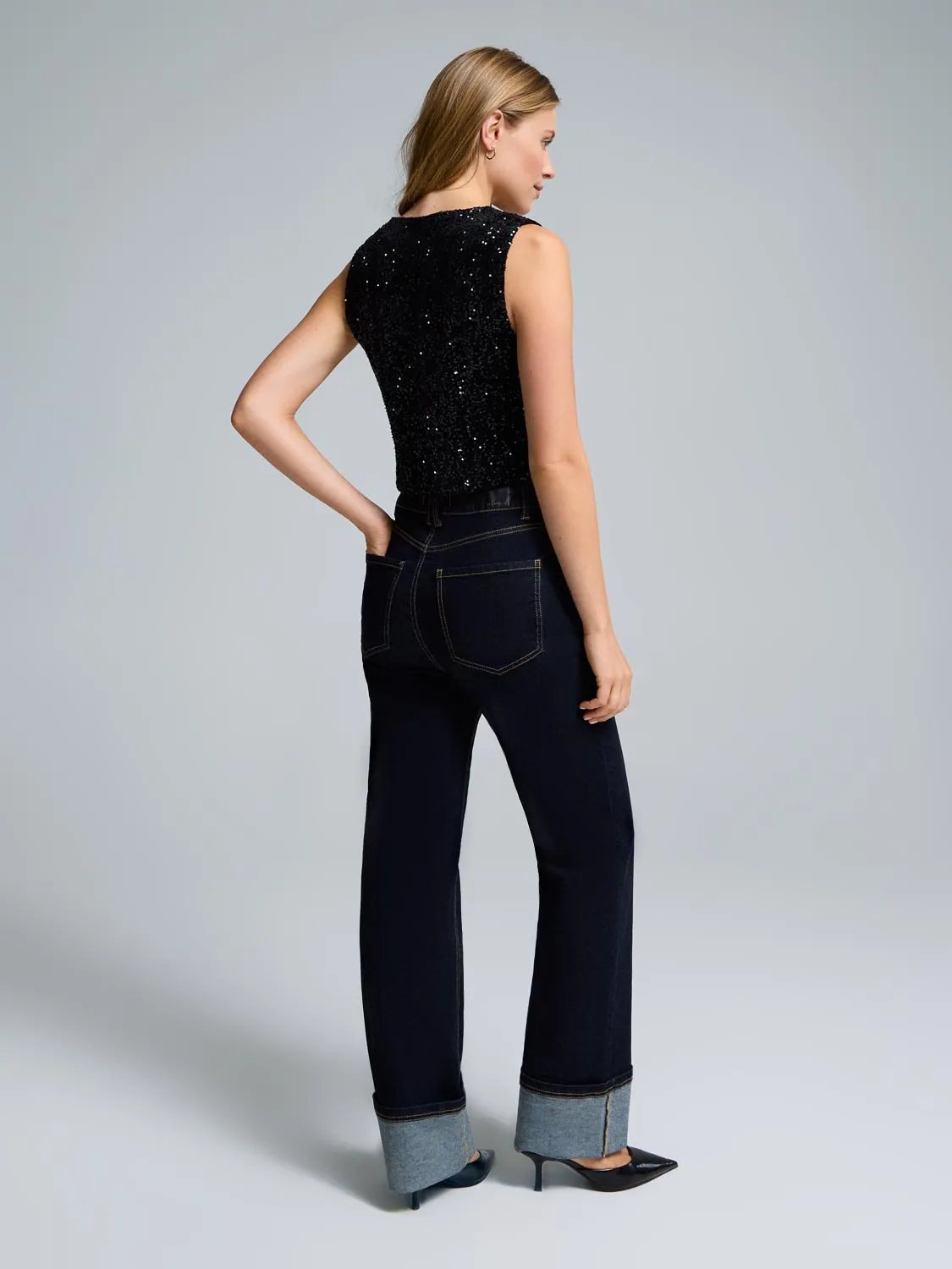 Sequin Velvet Vest sold by Suzy Shier product image thumbnail 3