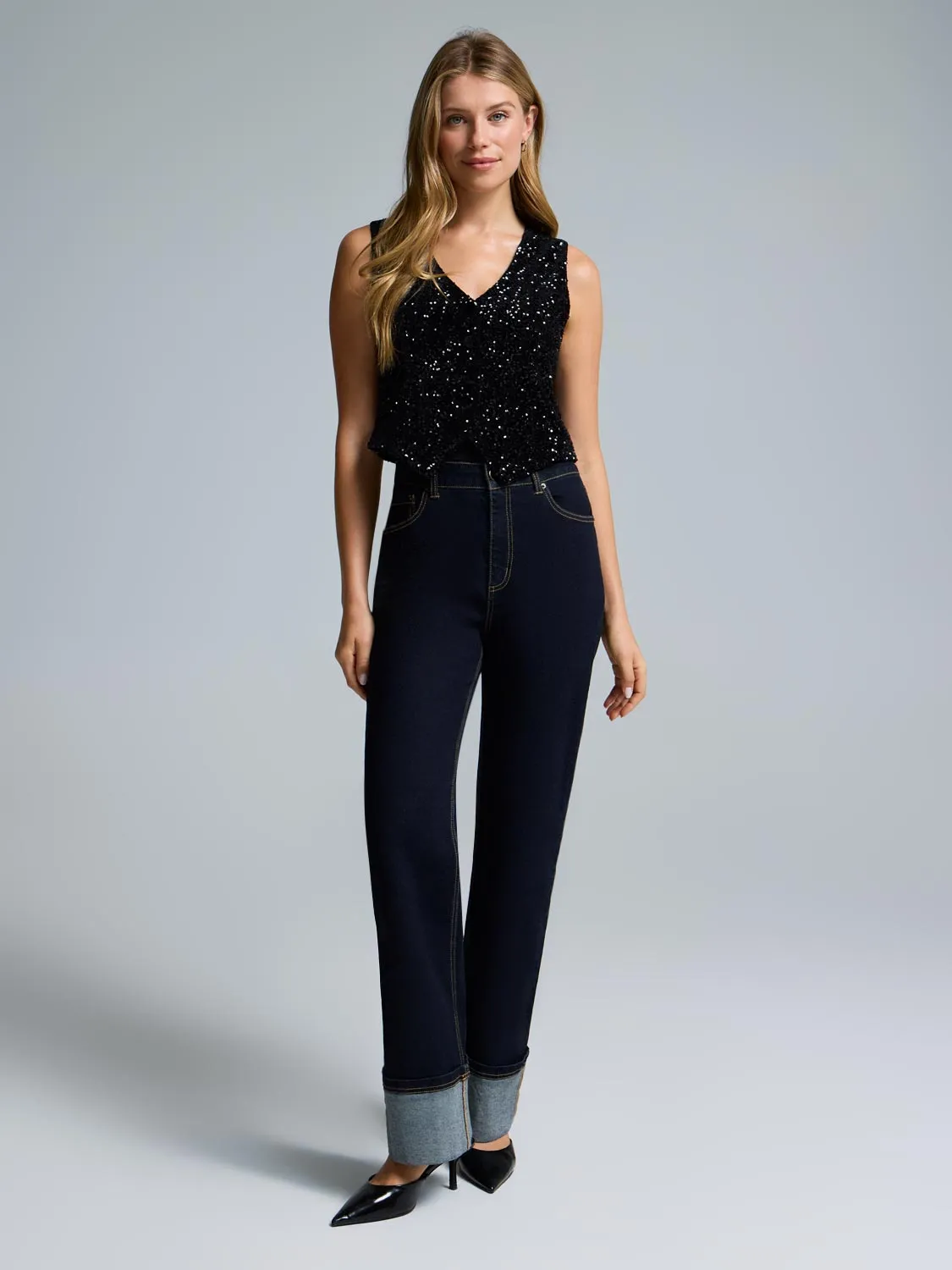 Sequin Velvet Vest sold by Suzy Shier product image thumbnail 2