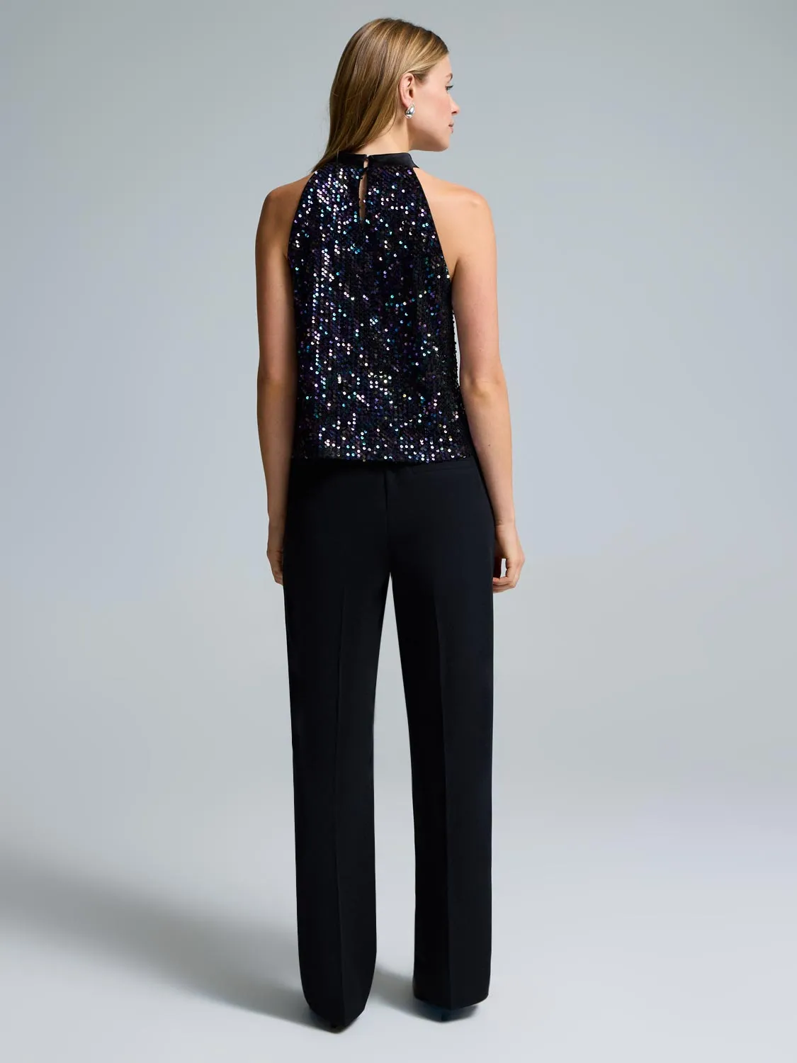 Sequin Velvet Halter Neck Top sold by Suzy Shier product image thumbnail 4