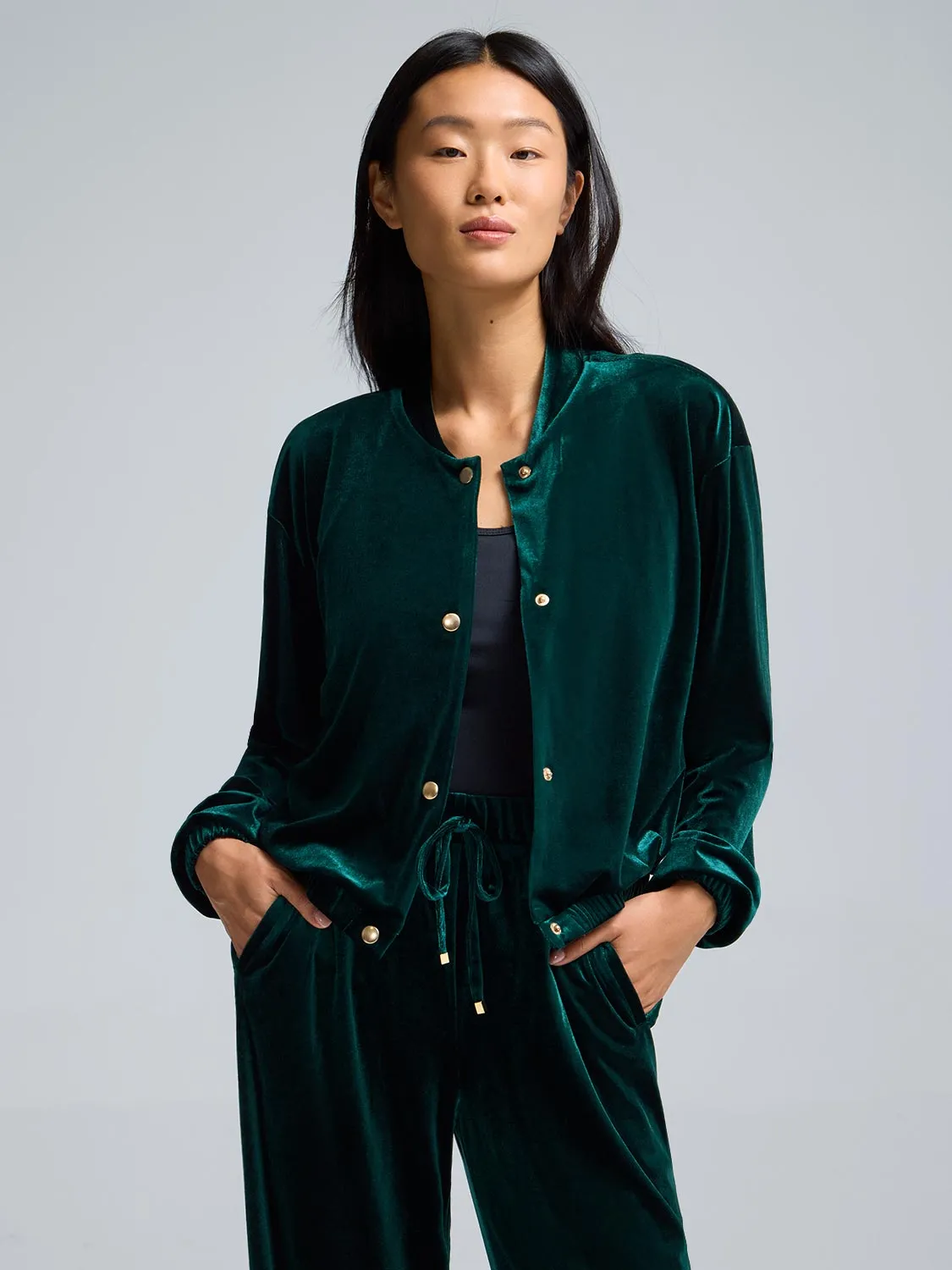 Velvet Bomber Jacket sold by Suzy Shier