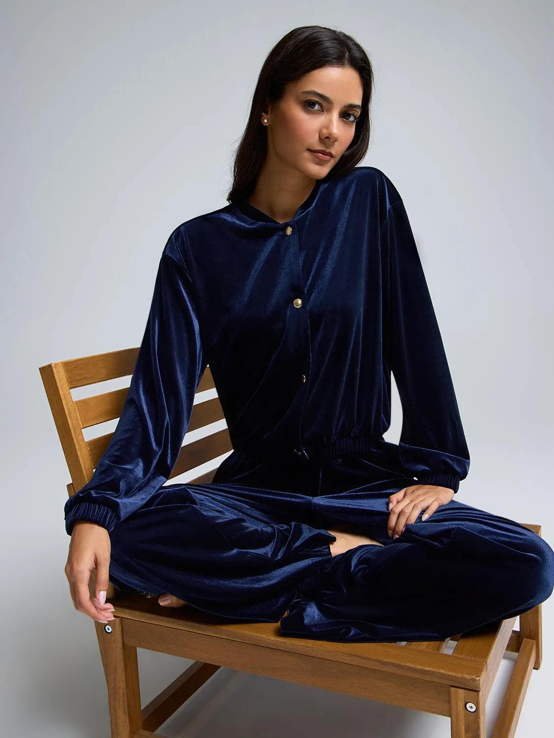 Velvet Bomber Jacket sold by Suzy Shier product image thumbnail 5