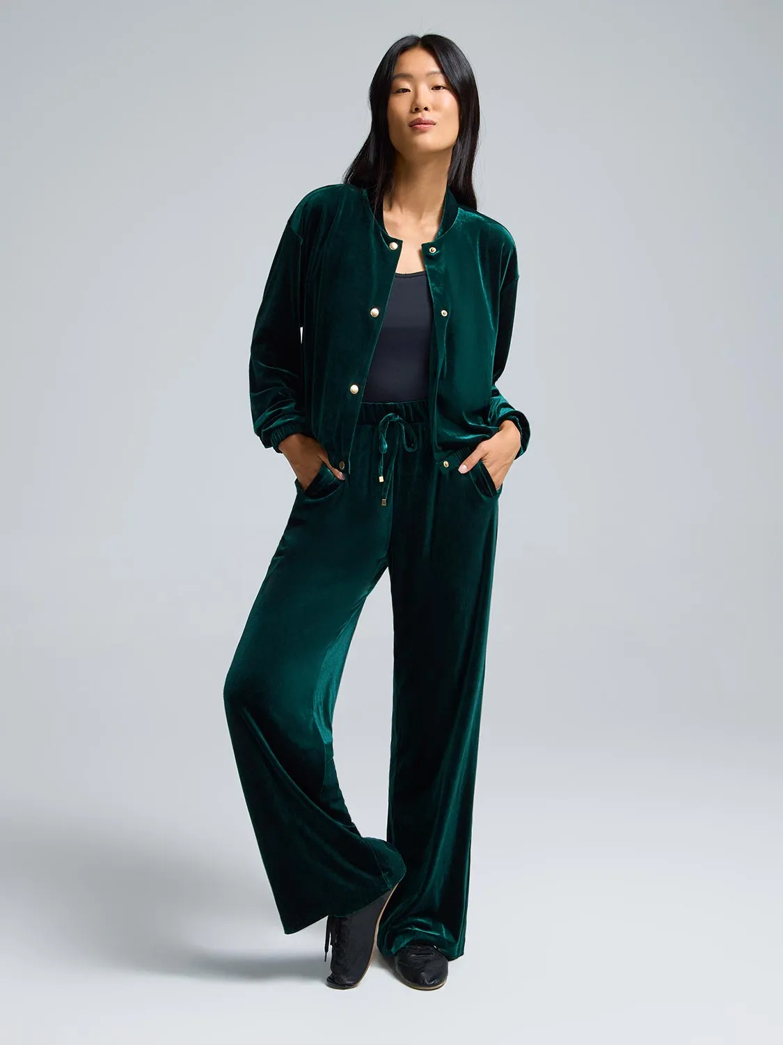 Velvet Bomber Jacket sold by Suzy Shier product image thumbnail 2