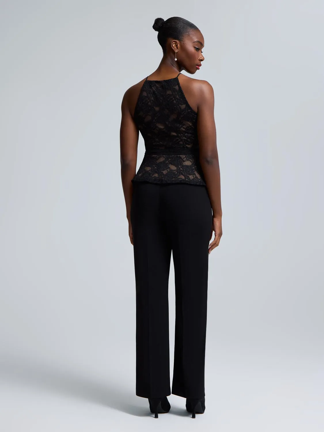 Lace Halter Neck Peplum Top sold by Suzy Shier product image thumbnail 4