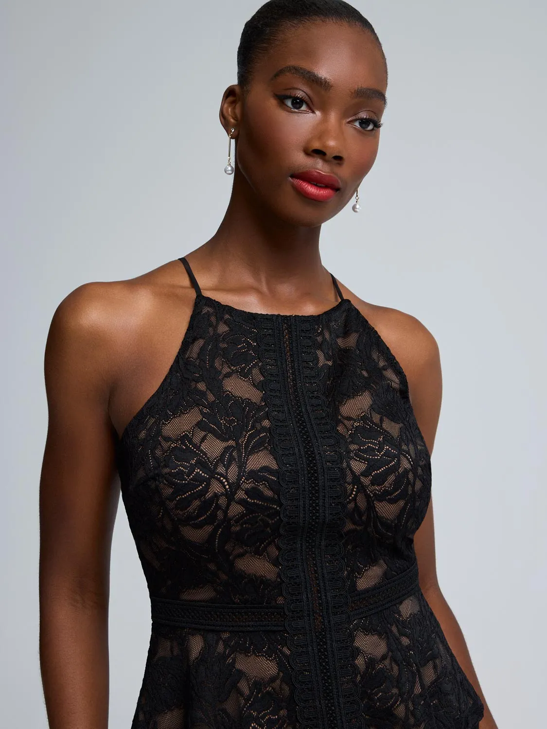 Lace Halter Neck Peplum Top sold by Suzy Shier product image thumbnail 3