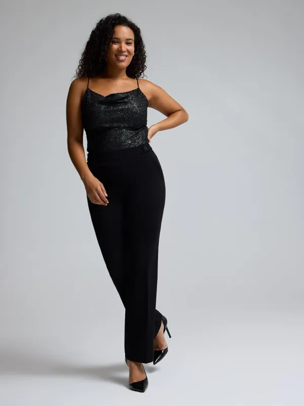 Textured Foil Cowl Neck Tank Top sold by Suzy Shier