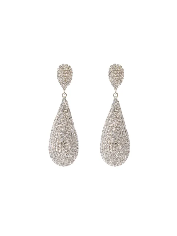 Pavé Teardrop Statement Earrings sold by Suzy Shier