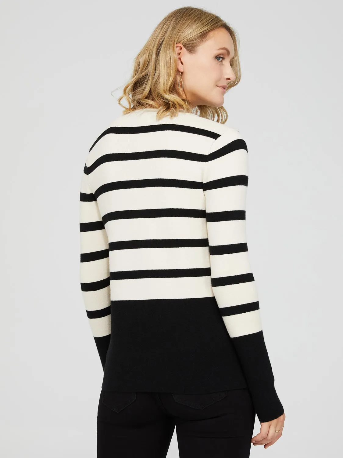 Striped Colourblock Button-Front Cardigan sold by Suzy Shier product image thumbnail 5