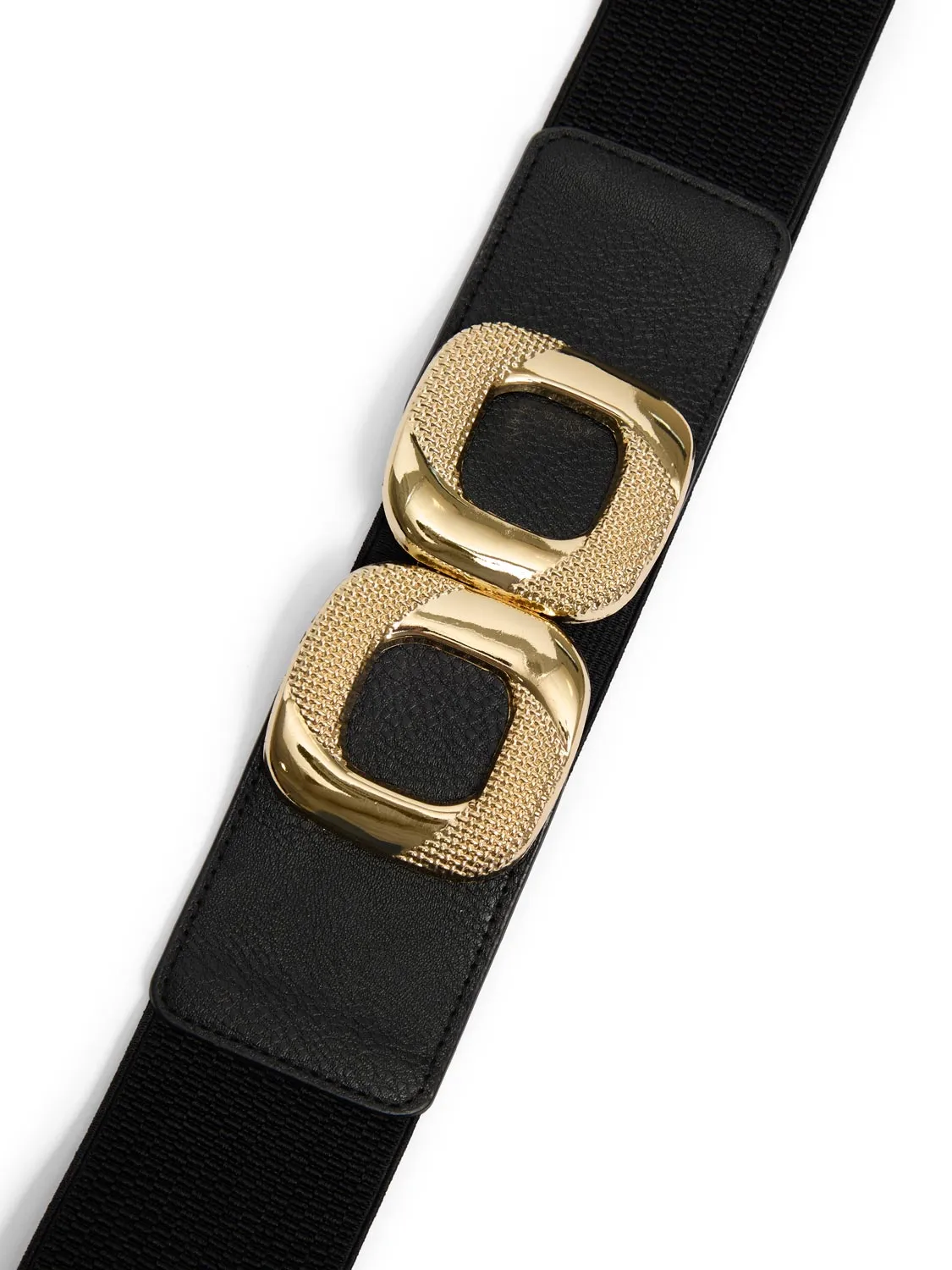 Gold Square Buckle Elastic Belt sold by Suzy Shier product image thumbnail 2