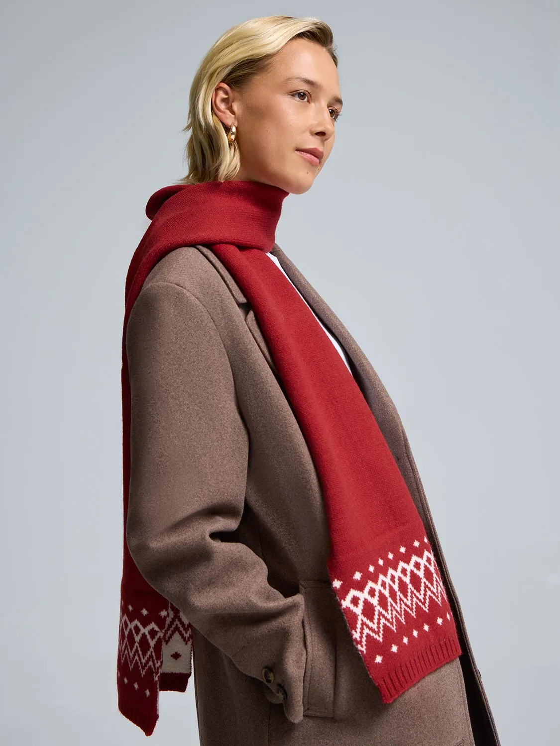 Jacquard Knit Scarf sold by Suzy Shier product image thumbnail 2