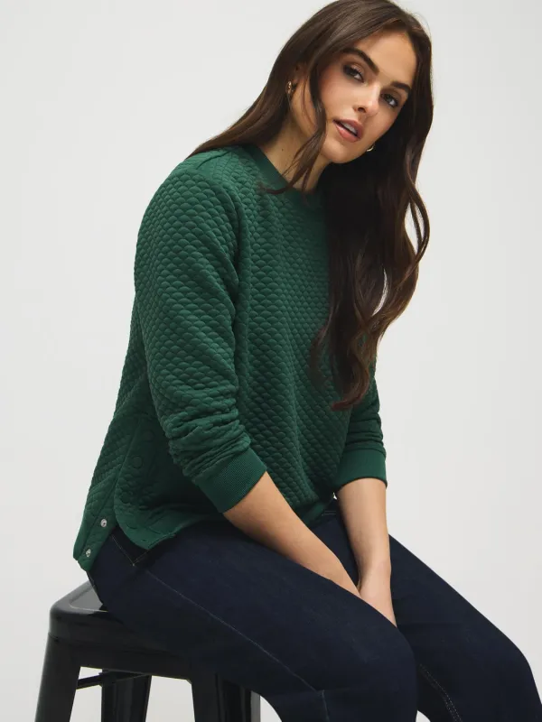 Quilted Tunic Sweatshirt sold by Suzy Shier