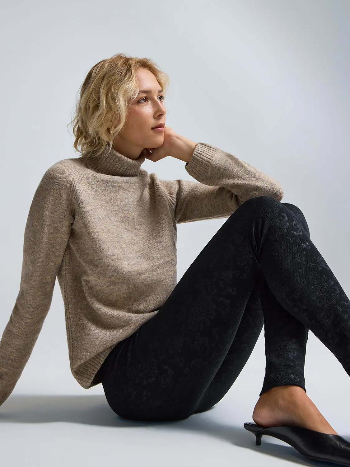 Embossed Baroque Fleece-Lined Leggings sold by Suzy Shier