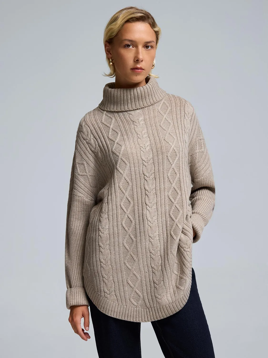 Cable Knit Turtleneck Sweater sold by Suzy Shier product image thumbnail 5