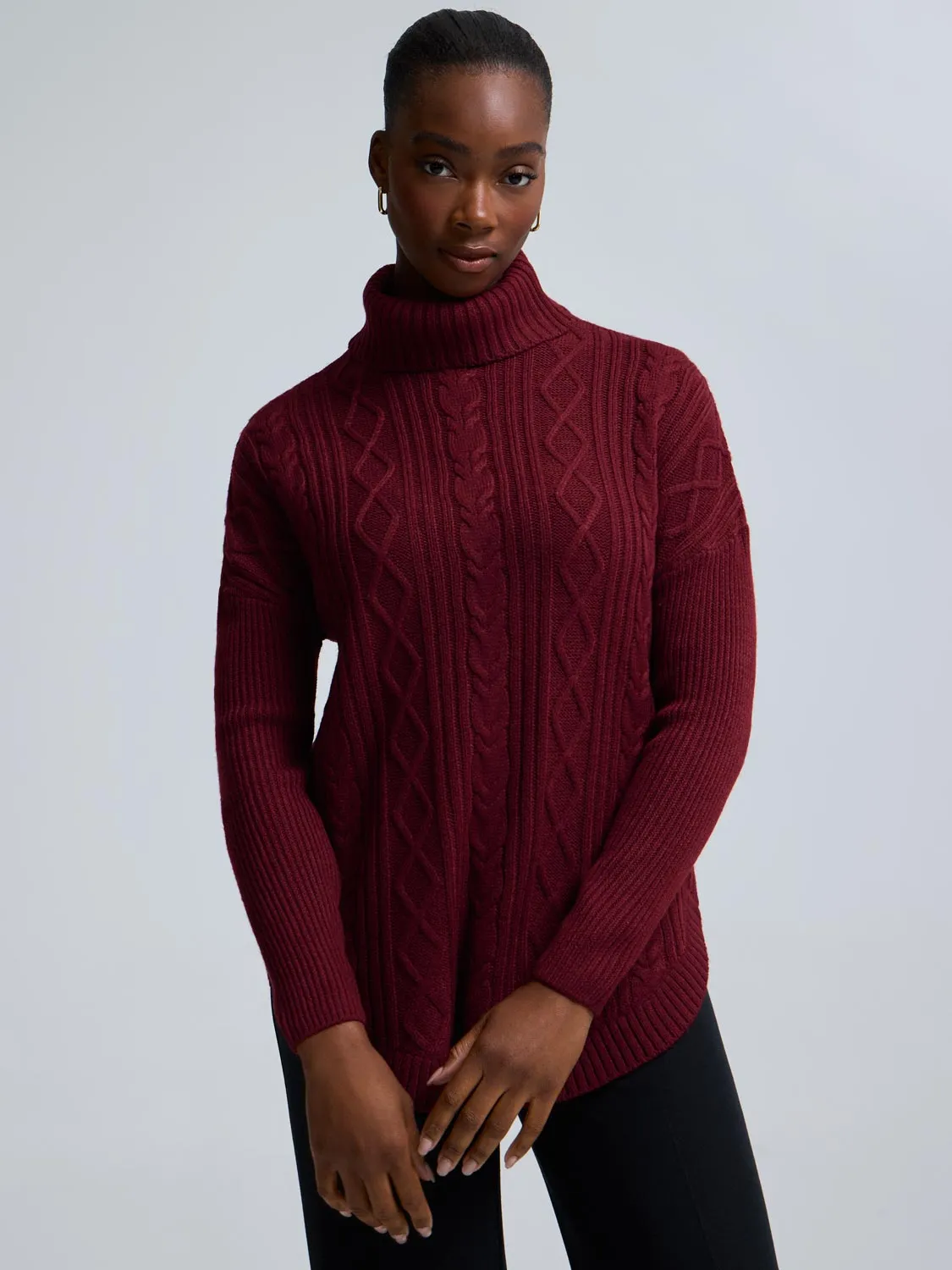 Cable Knit Turtleneck Sweater sold by Suzy Shier product image thumbnail 2
