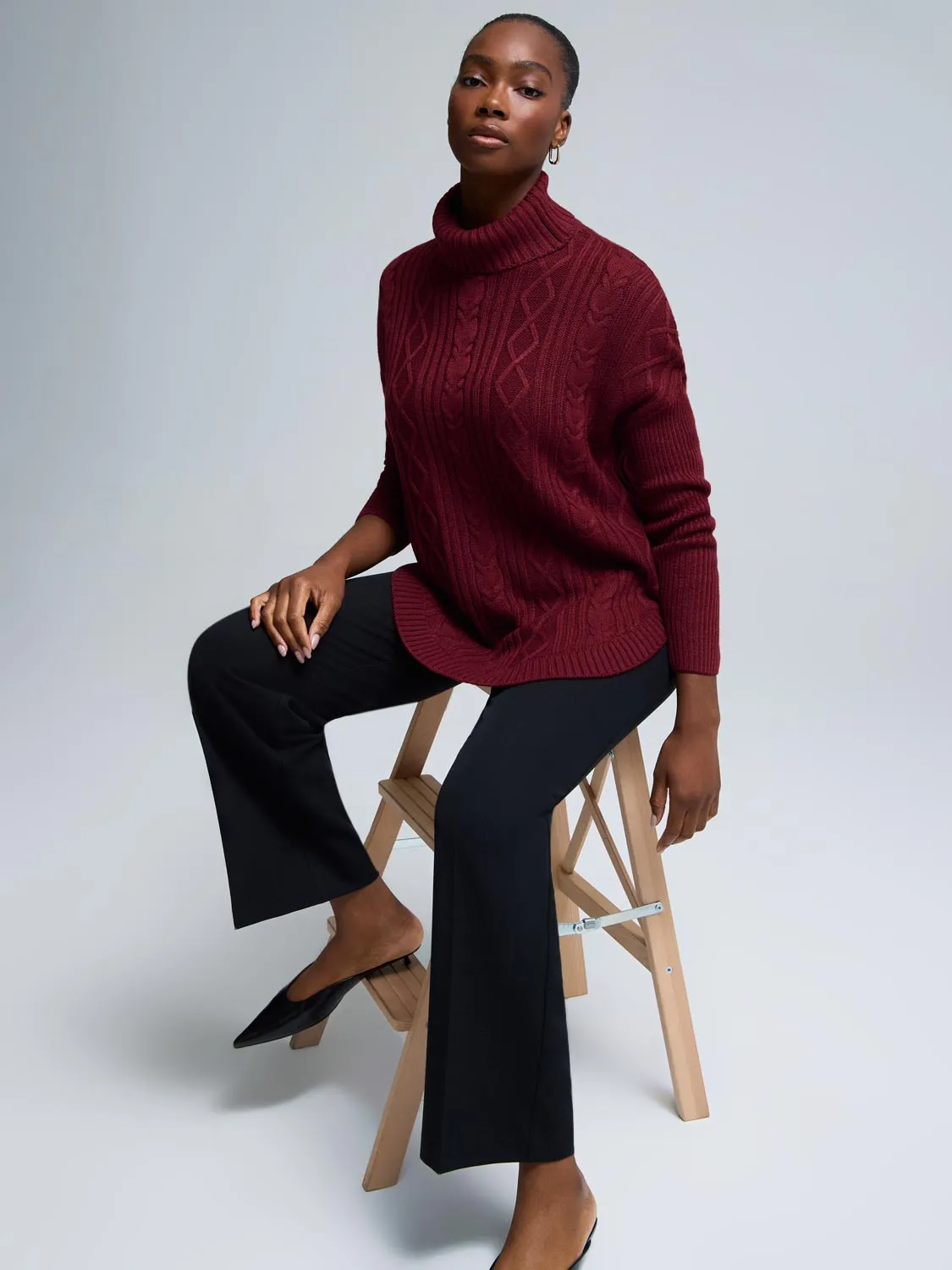 Cable Knit Turtleneck Sweater sold by Suzy Shier