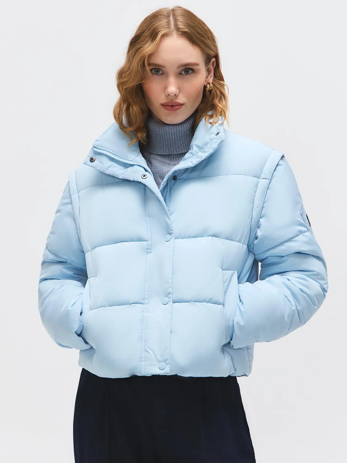 Short Puffer With Removable Sleeves sold by Suzy Shier product image thumbnail 2