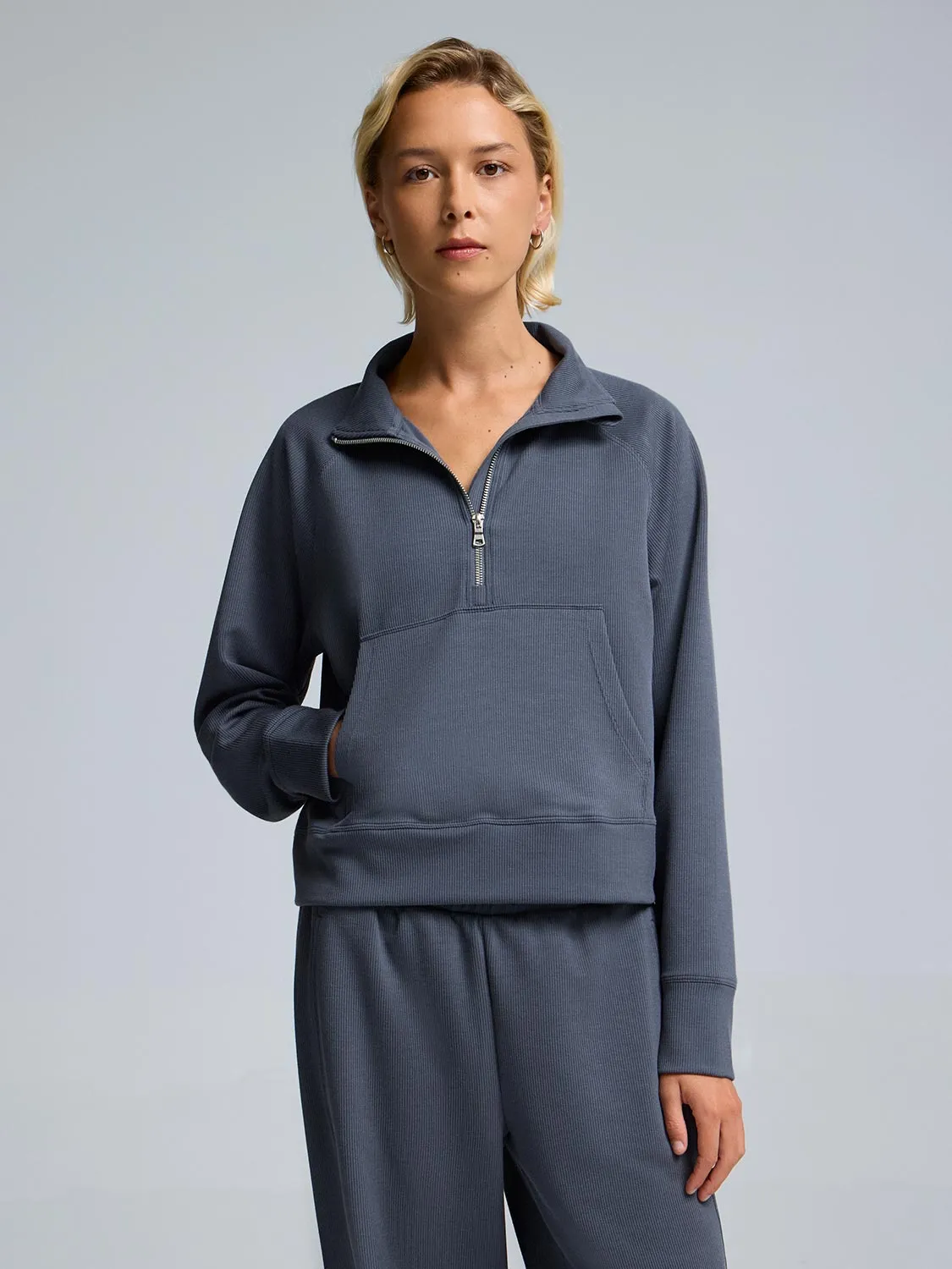 Half-Zip Ribbed Sweatshirt sold by Suzy Shier product image thumbnail 3