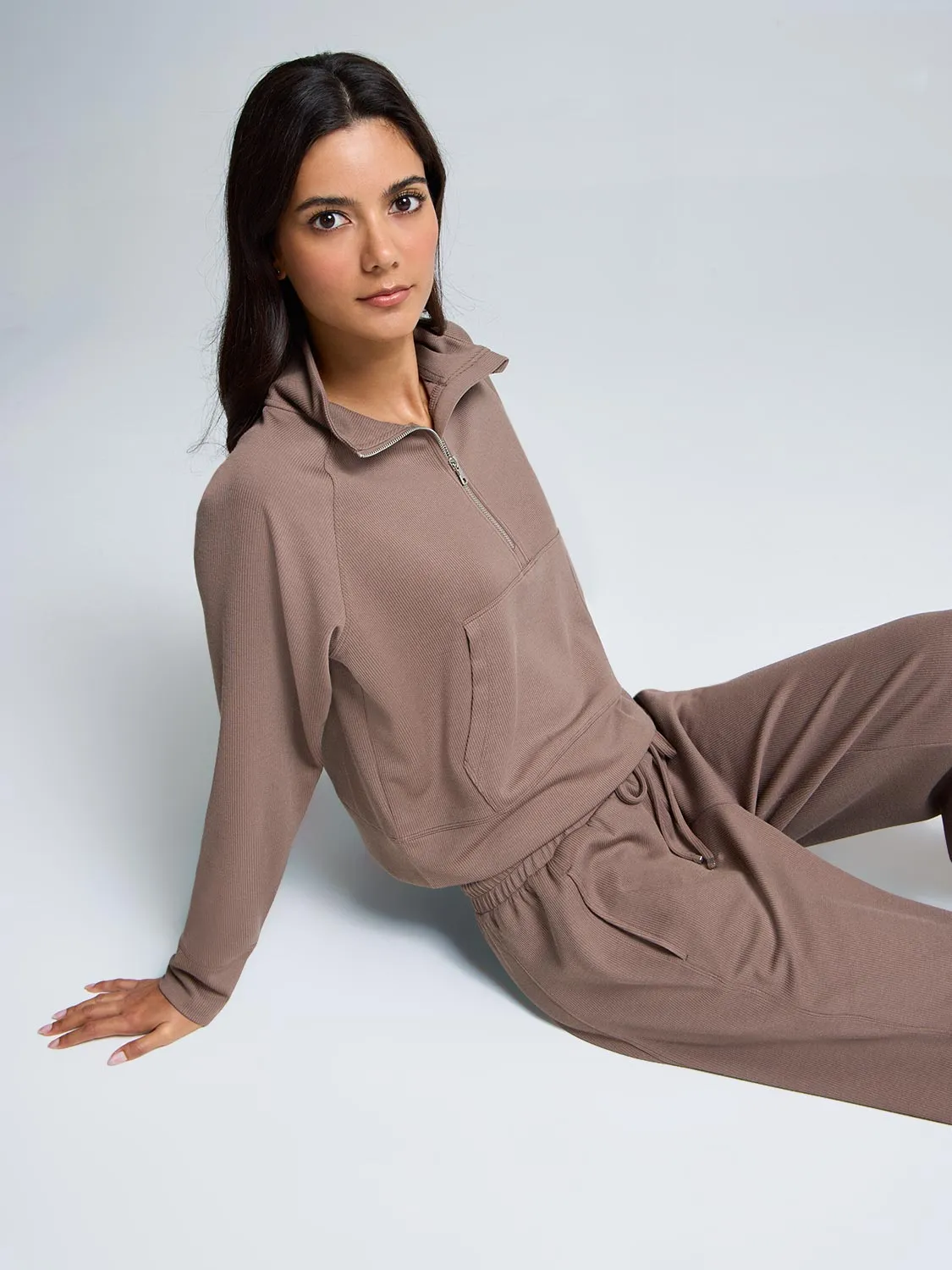 Half-Zip Ribbed Sweatshirt sold by Suzy Shier product image thumbnail 5