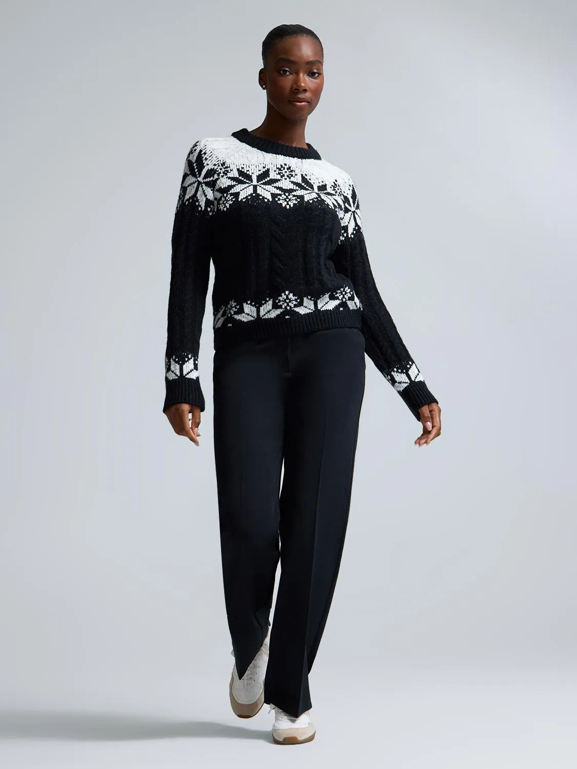 Fair Isle Cable Knit Sweater sold by Suzy Shier product image thumbnail 4