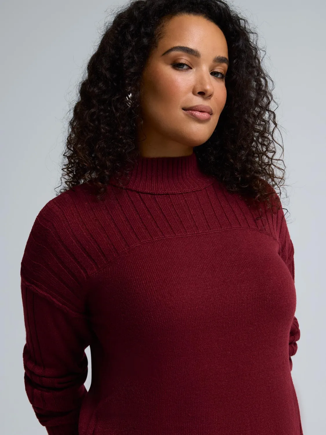 Mock Neck Tunic Sweater sold by Suzy Shier