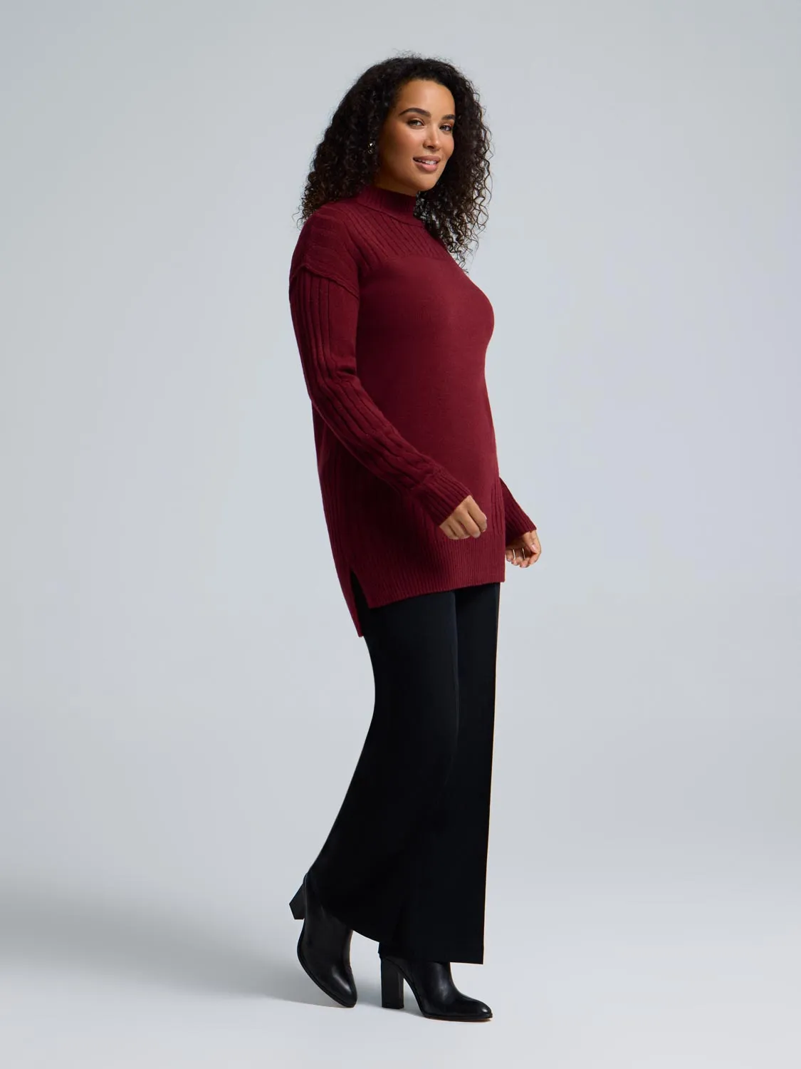 Mock Neck Tunic Sweater sold by Suzy Shier product image thumbnail 4