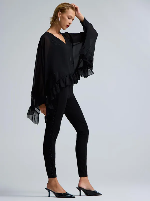 Embellished Cape Chiffon Blouse made by Suzy Shier