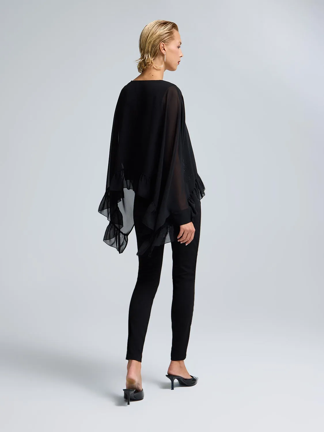 Embellished Cape Chiffon Blouse sold by Suzy Shier product image thumbnail 4