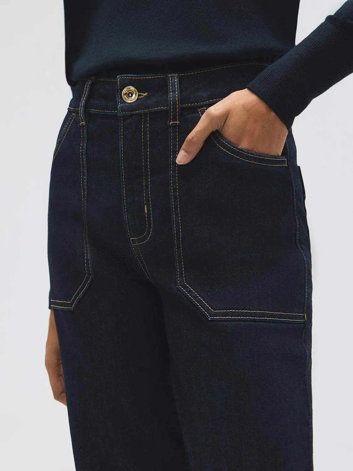 Cotton-Blend Straight Leg Jeans sold by Suzy Shier product image thumbnail 3