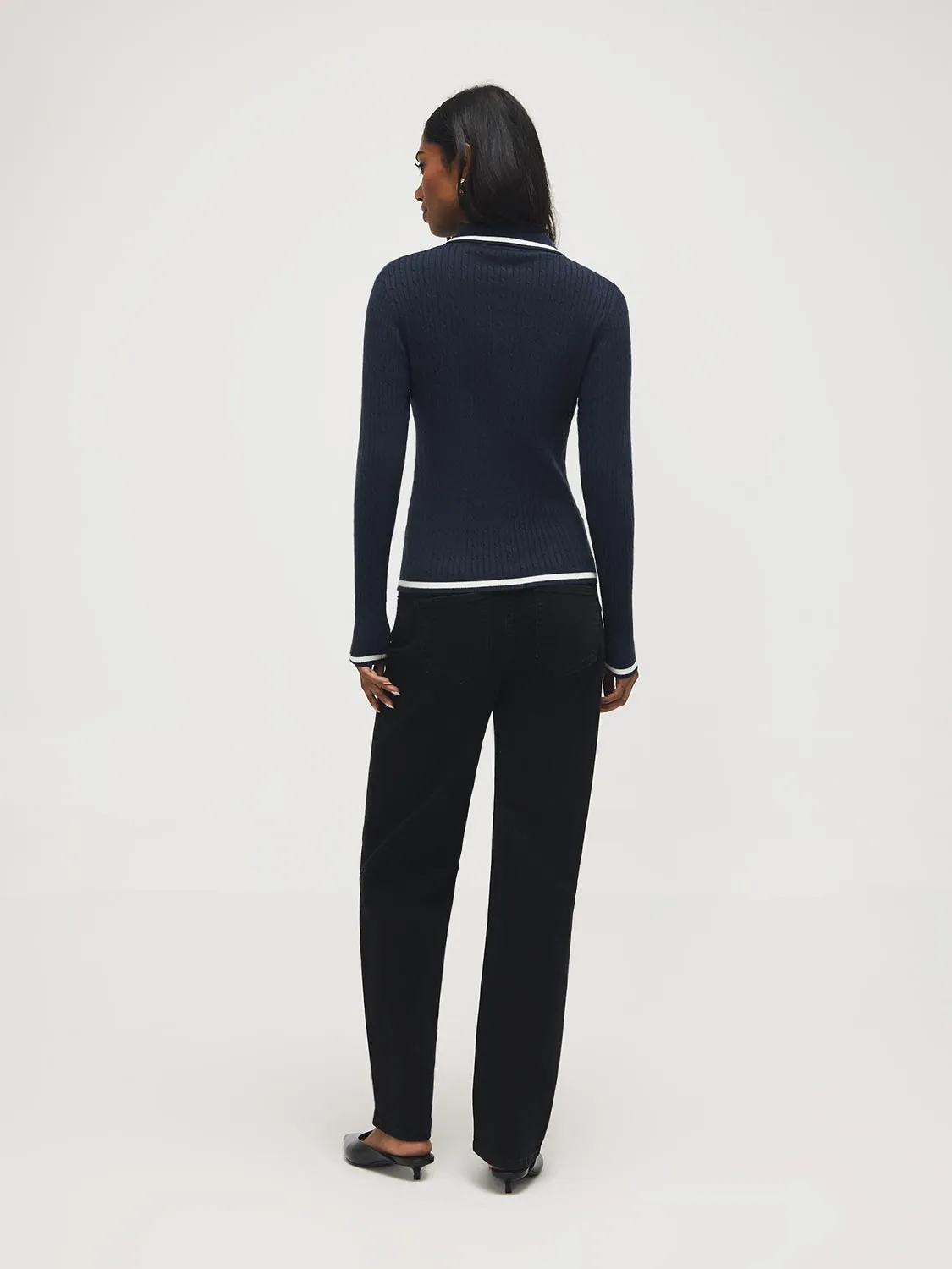 Johnny Collar Cable Knit Sweater sold by Suzy Shier product image thumbnail 3