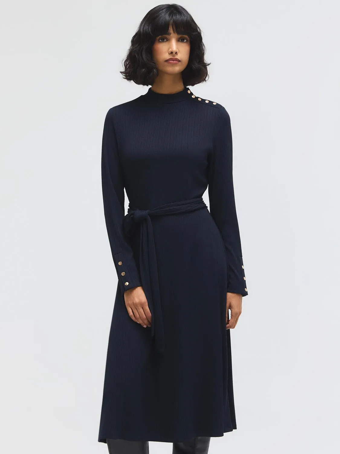 Textured Mock Neck Midi Dress sold by Suzy Shier product image thumbnail 3