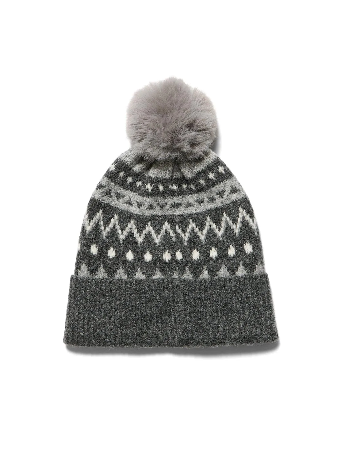 Jaquard Knit Pom Pom Hat sold by Suzy Shier