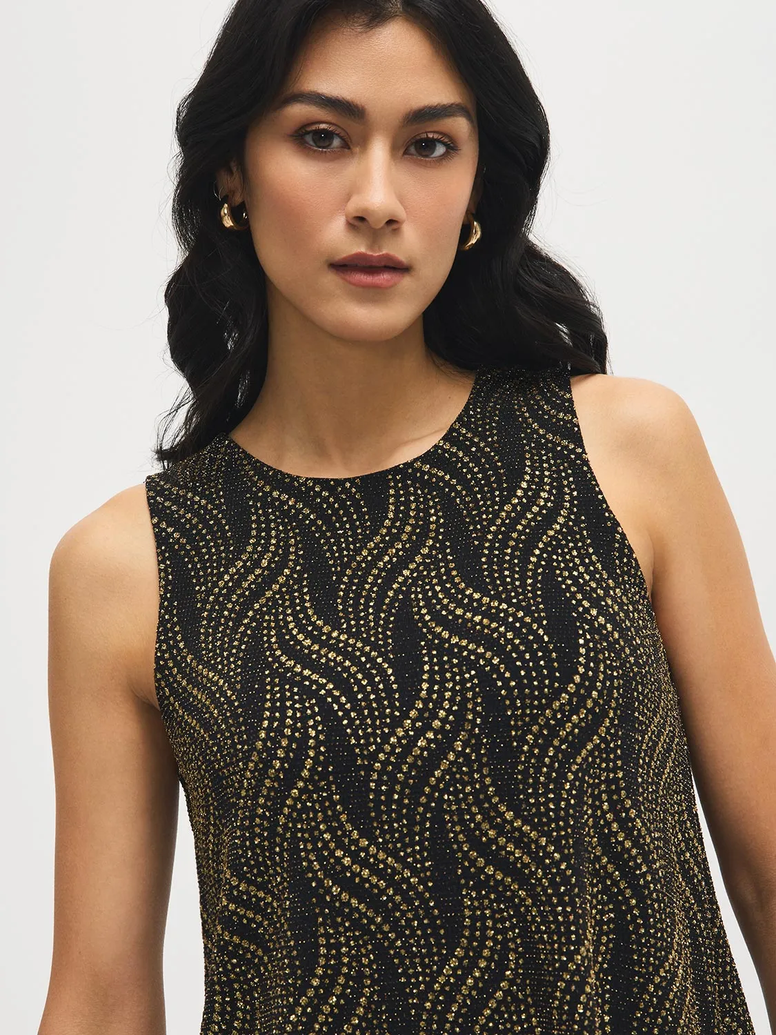 Glitter Abstract Flyaway Top sold by Suzy Shier