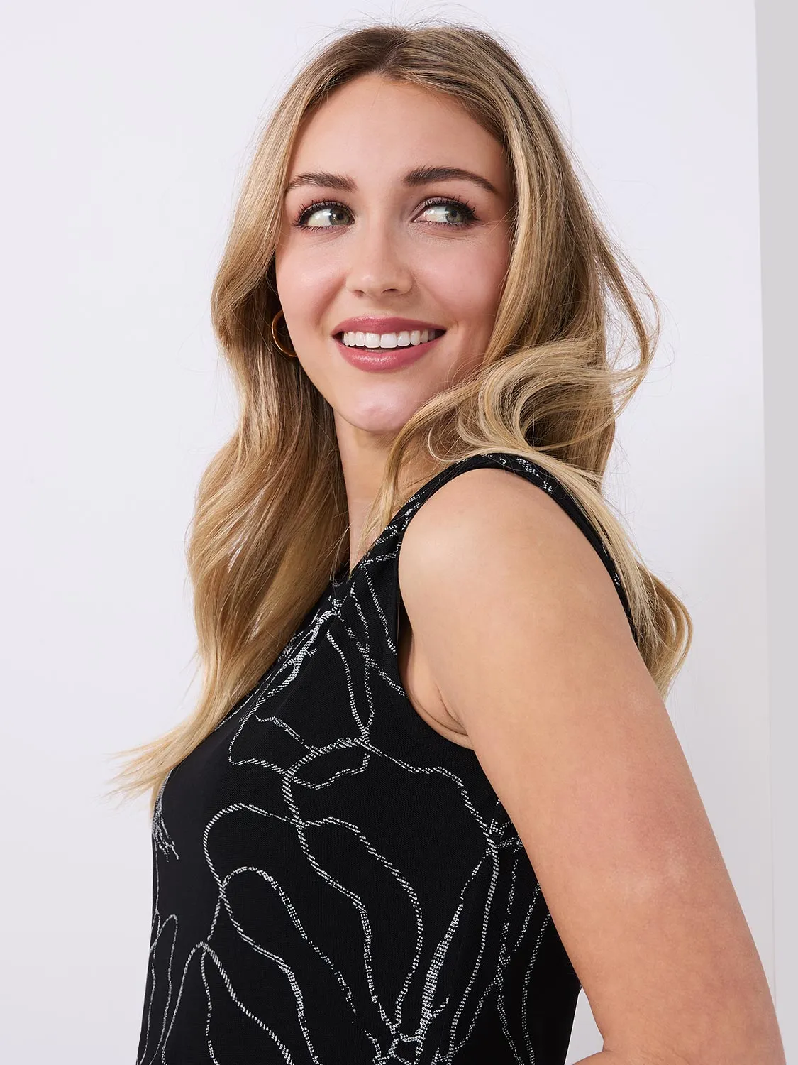 Sleeveless Floral Print Mesh Top sold by Suzy Shier product image thumbnail 3