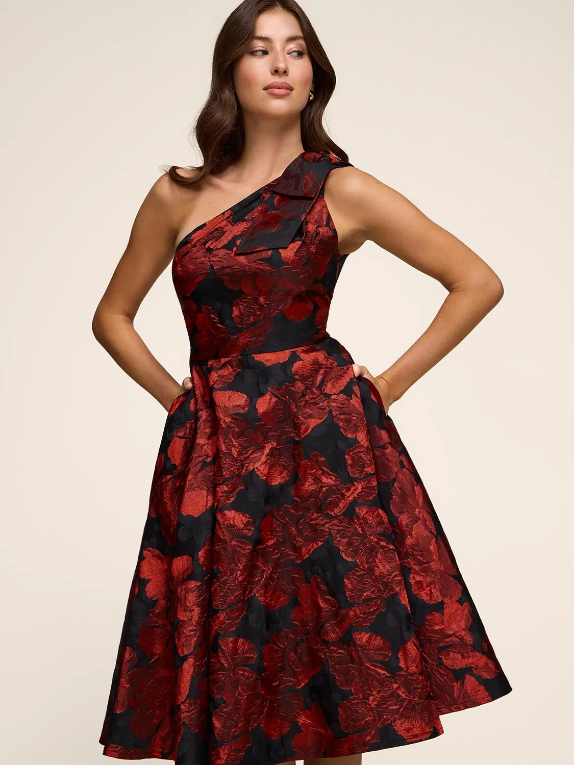 One-Shoulder Fit & Flare Floral Dress sold by Suzy Shier product image thumbnail 2