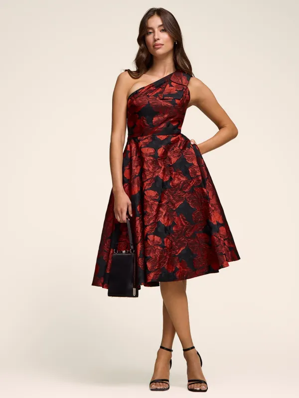 One-Shoulder Fit & Flare Floral Dress sold by Suzy Shier