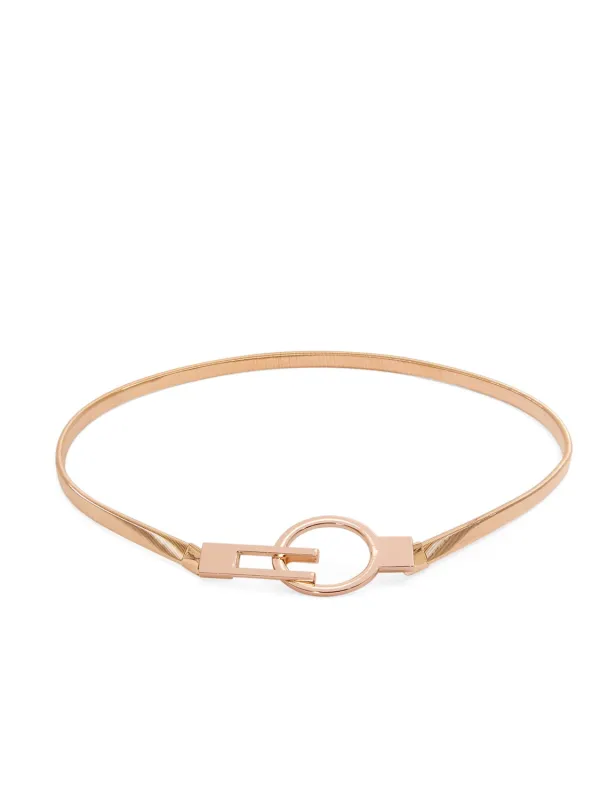 Round Buckle Metal Stretch Belt sold by Suzy Shier