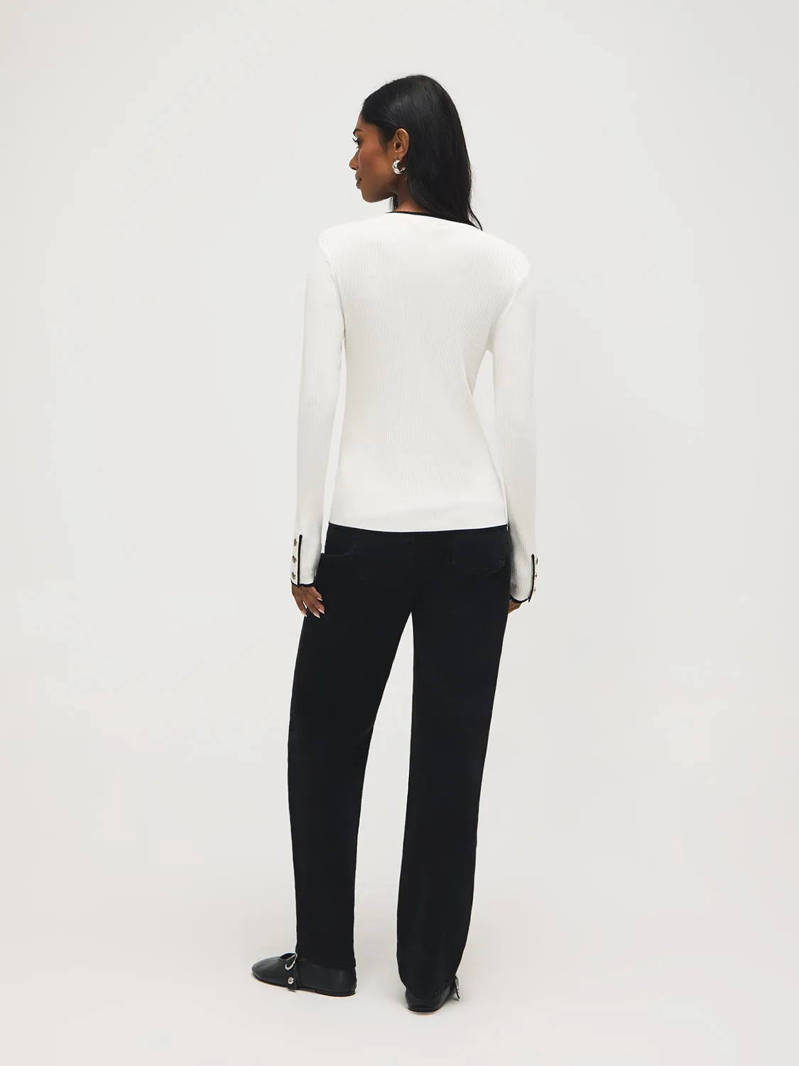 Button-Cuff Ribbed Sweater sold by Suzy Shier product image thumbnail 4