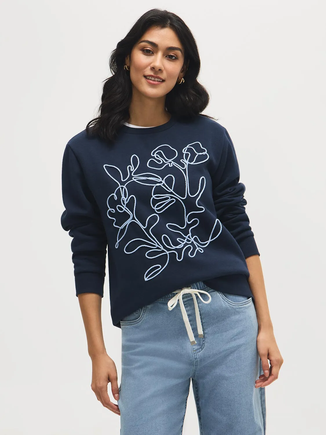 Floral Fleece Sweatshirt sold by Suzy Shier product image thumbnail 3