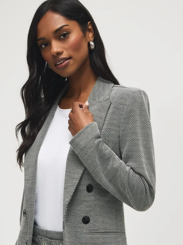Jacquard Double-Breasted Blazer sold by Suzy Shier